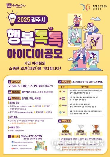 2025 경주시 행복톡톡 아이디어 공모 포스터