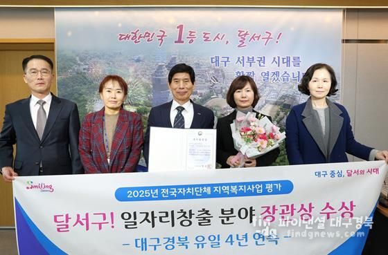 일자리·복지 선도도시 달서구, 보건복지부 ‘사회서비스 일자리창출’ 4년 연속 우수기관 선정