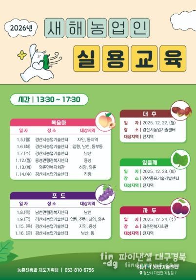경산시, 2026년도 새해농업인실용교육 실시
