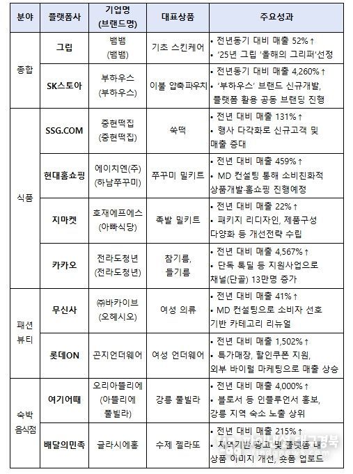 플랫폼사별 우수 사례