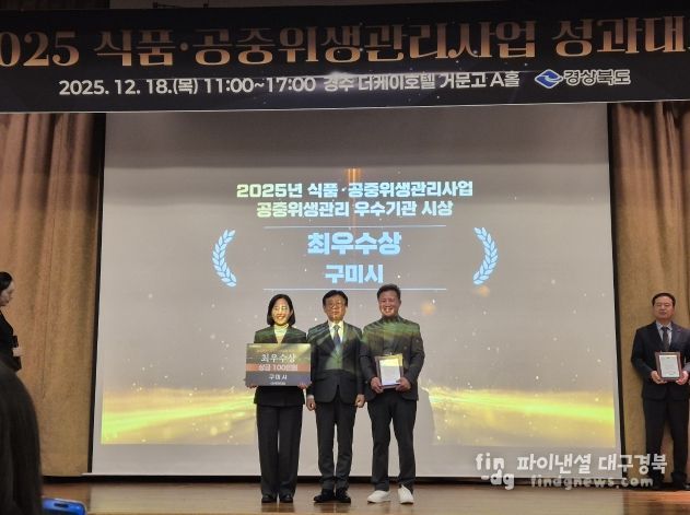 구미시, 식품·공중위생관리 성과대회서 최우수·특별상 동시 수상