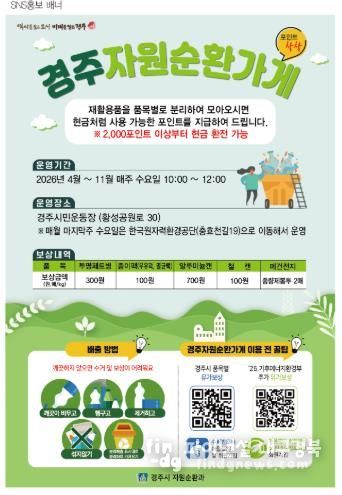 주시가 재활용품 분리배출 활성화를 위해 제작한 ‘자원순환가게’ 운영 안내 홍보 배너